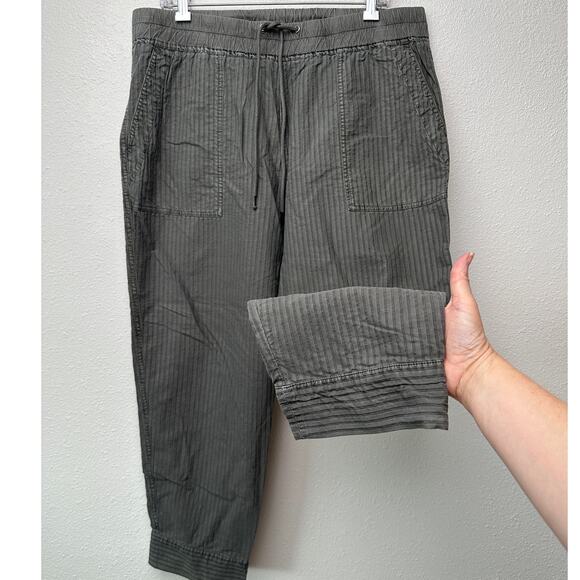 NWT James Perse Women’s Striped Utility Jogger Pants Green Sz 4 - Picture 1 of 14